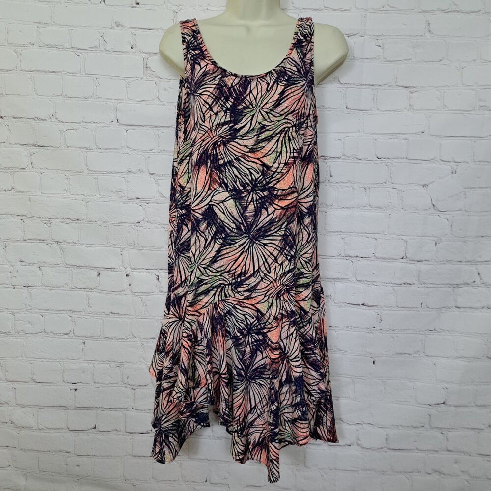 Soprano Boho Floral Asymmetrical Sleeveless Dress Size Small